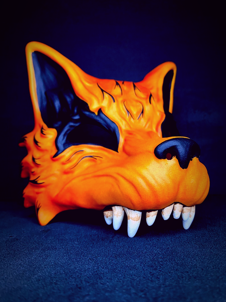 Orange Kitsune Fox Mask