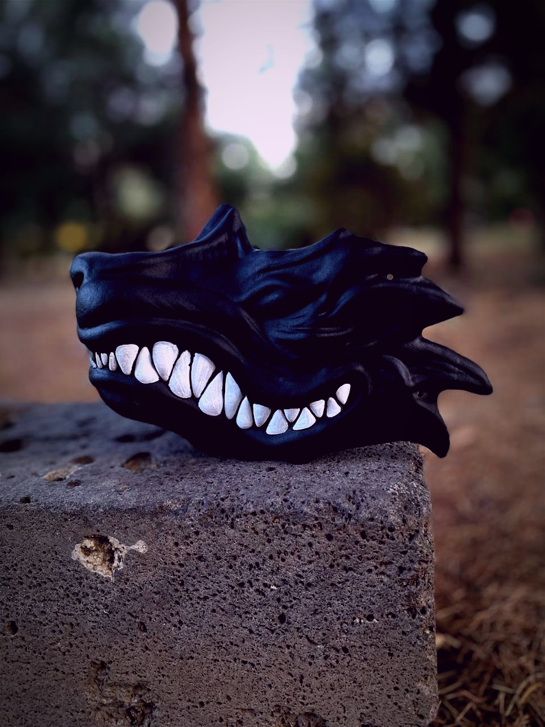 Black Fox Kitsune Mask