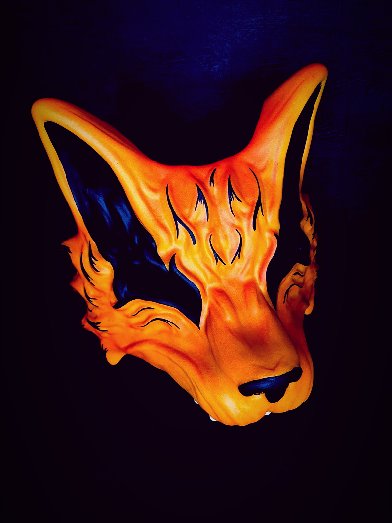 Orange Kitsune Fox Mask