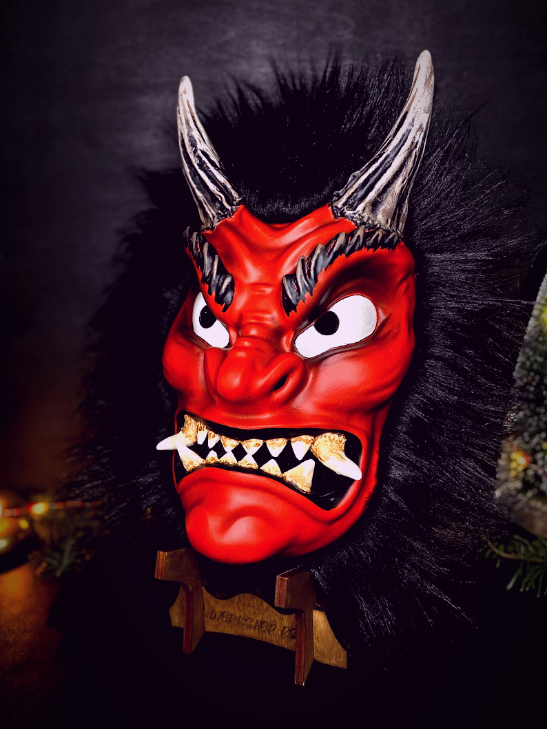 Classic Red Namahage Mask