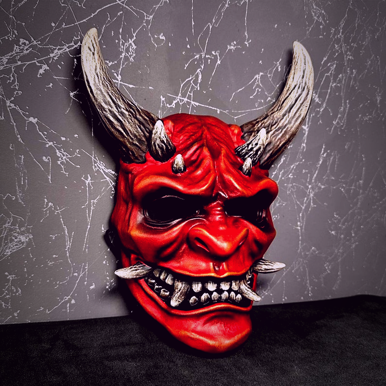 Red Yokai Oni Mask