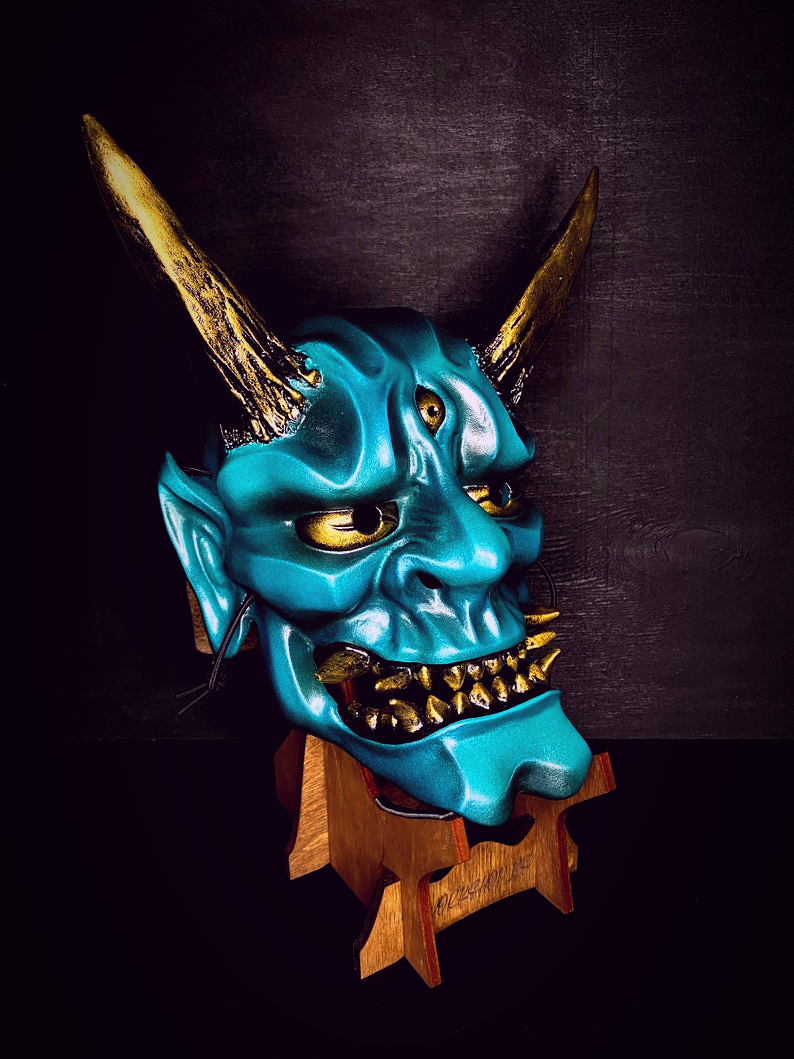 Turquoise Oni Mask