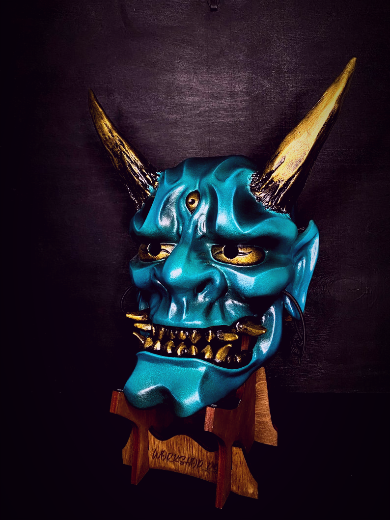 Turquoise Oni Mask