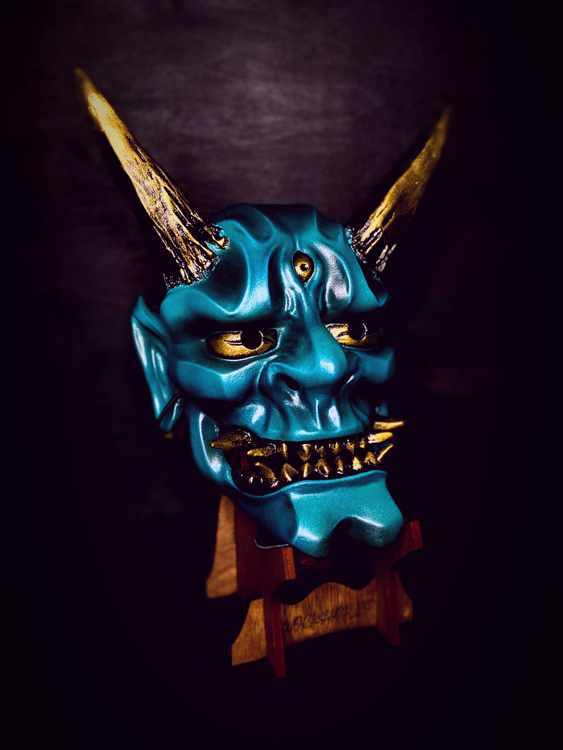 Turquoise Oni Mask