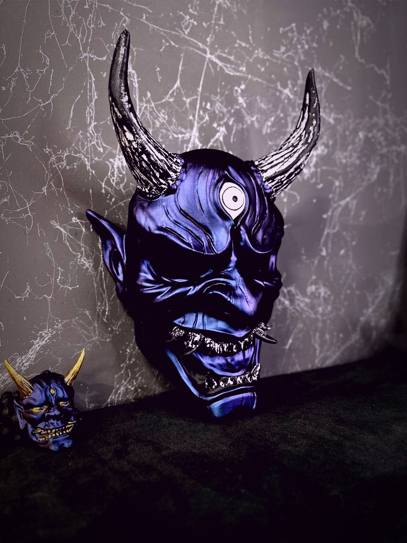 Cyber Purple Oni Mask