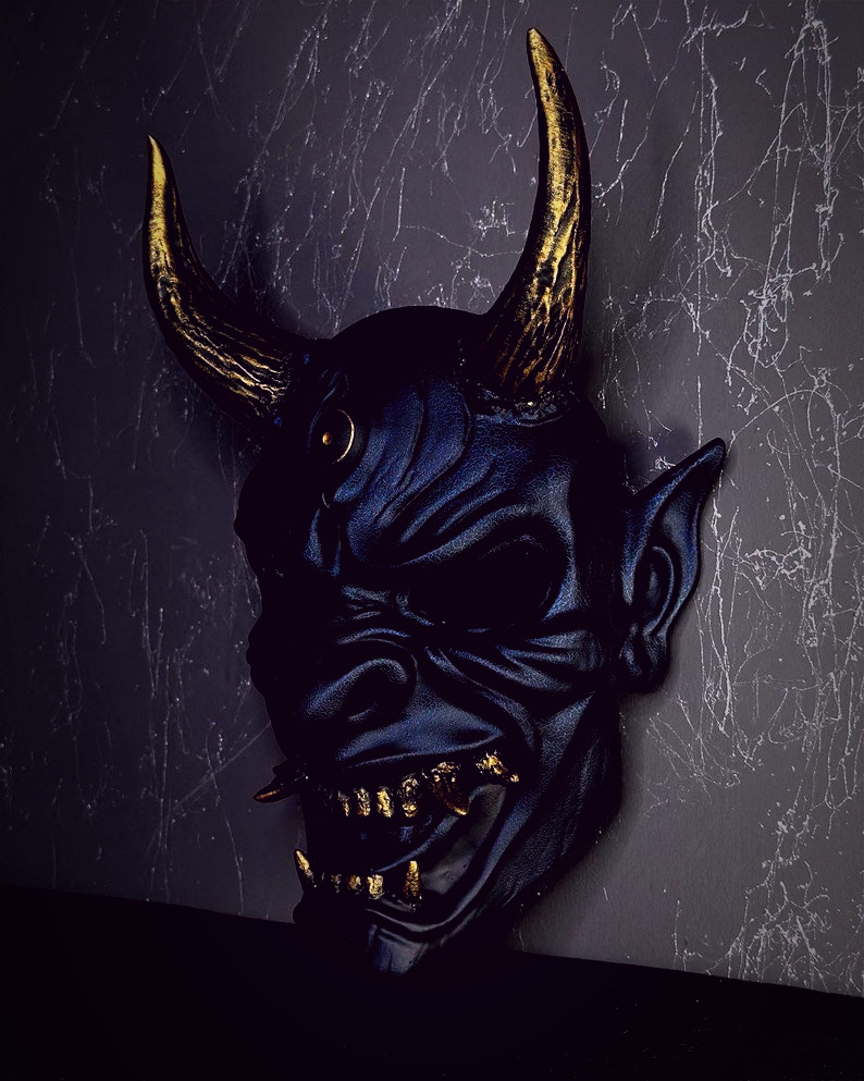 Black Demon Oni Mask